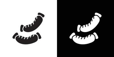 Sausage icon Black line art logo set vector