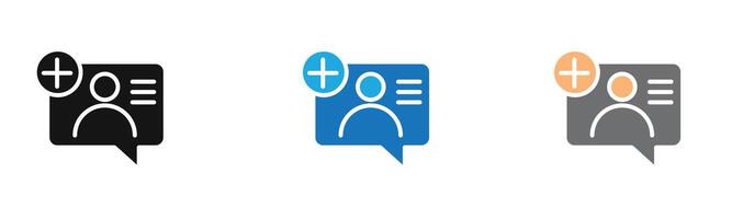 Add chat icon outline collection or set in black and white vector