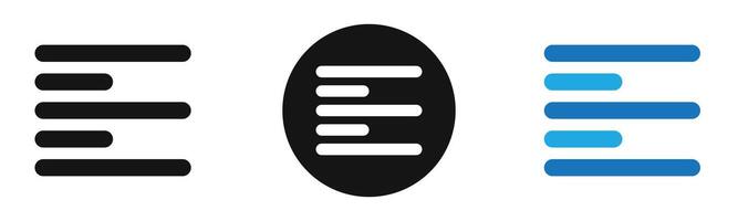 Alignment icon outline collection or set in black and white vector