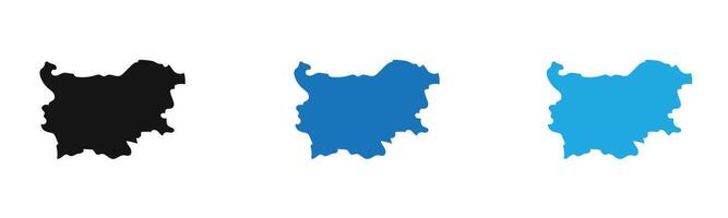 Bulgaria map icon outline collection or set in black and white vector