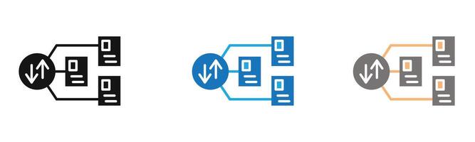 case priority icon outline collection or set in black and white vector