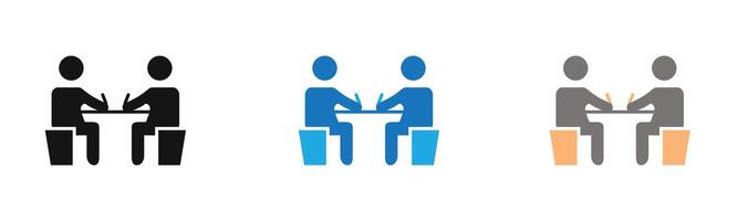 Contract signing icon outline collection or set in black and white vector