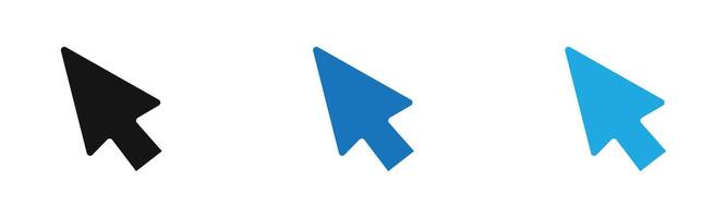Cursor icon outline collection or set in black and white vector