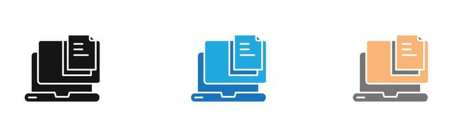 data analysis icon outline collection or set in black and white vector