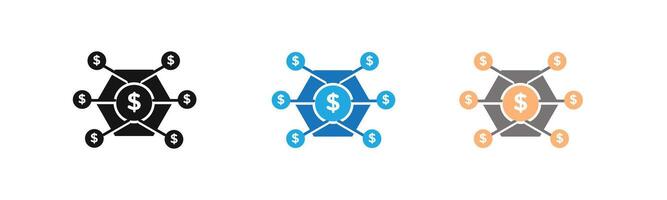 hedge fund icon outline collection or set in black and white vector