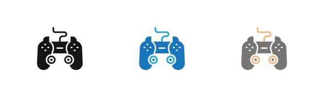 Joystick icon outline collection or set in black and white vector