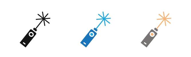 laser icon outline collection or set in black and white vector