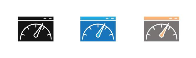 Page speed icon outline collection or set in black and white vector