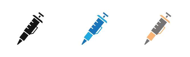 pipette icon outline collection or set in black and white vector