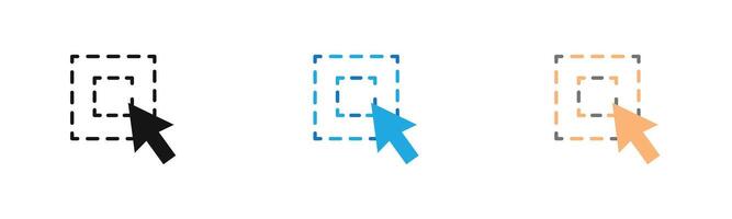 select element icon outline collection or set in black and white vector