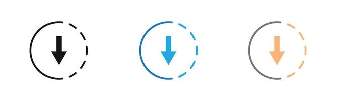 submit progress icon outline collection or set in black and white vector