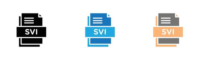 SVI File Document Icon outline collection or set in black and white vector