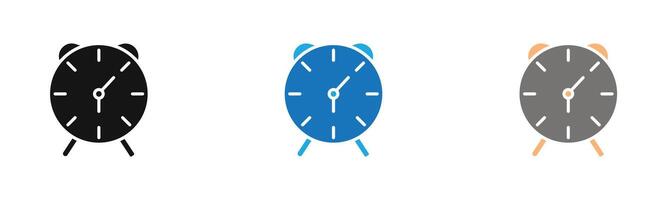 time clock watch icon outline collection or set in black and white vector
