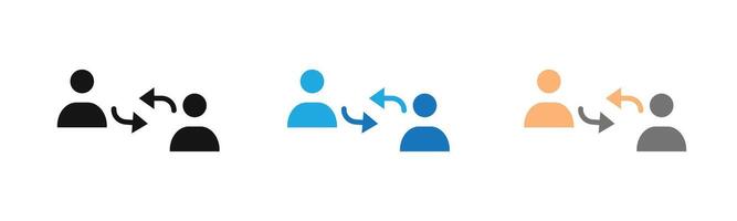 User interaction icon outline collection or set in black and white vector