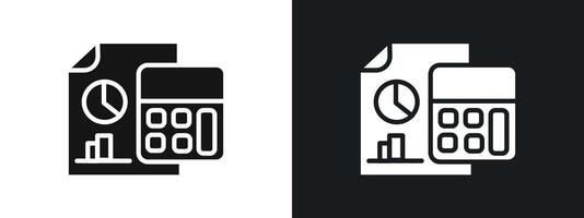 accounting icon linear graphics set in black vector