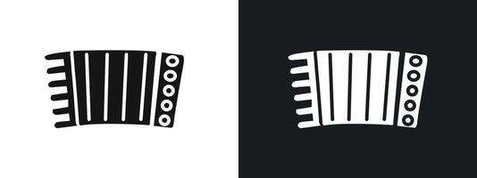 accordion icon linear graphics set in black vector
