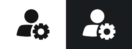 Administrator icon linear graphics set in black vector