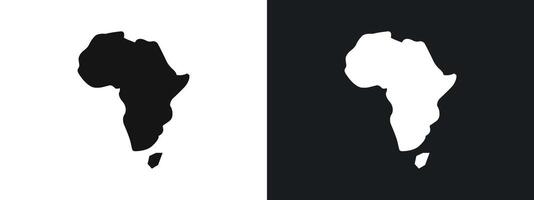 africa map icon linear graphics set in black vector
