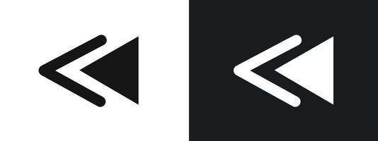 Arrow chevron icon linear graphics set in black vector
