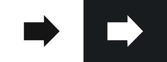 Arrow icon linear graphics set in black vector
