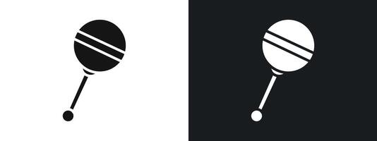 Baby rattle icon linear graphics set in black vector