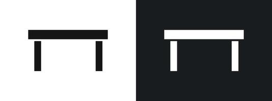 Bench icon linear graphics set in black vector