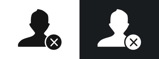 Block User Icon linear graphics set in black vector