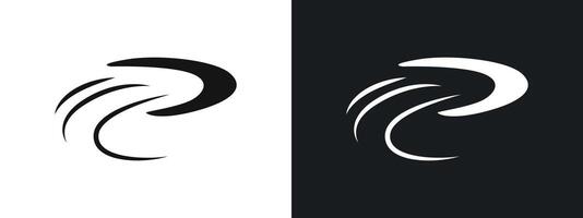 Boomerang Icon linear graphics set in black vector