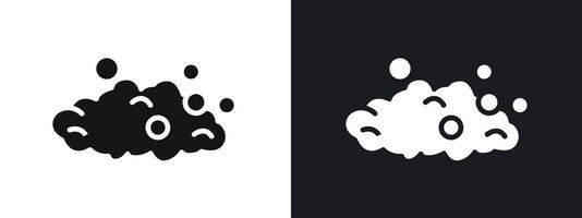 Bubbles and foam icon linear graphics set in black vector