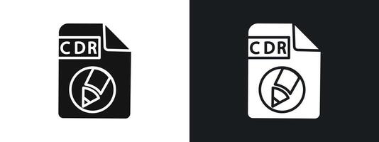 CDR file Document Icon linear graphics set in black vector