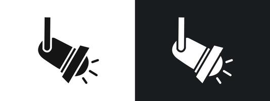 ceiling spotlight icon linear graphics set in black vector
