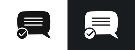 check message icon linear graphics set in black vector