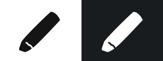 Chalk icon linear graphics set in black vector