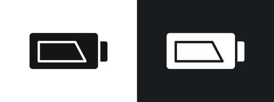 Charging battery icon linear graphics set in black vector