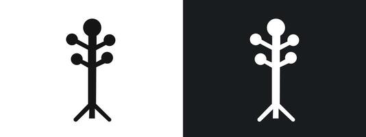 Coat Stand Icon linear graphics set in black vector