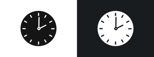 Clock time icon linear graphics set in black vector