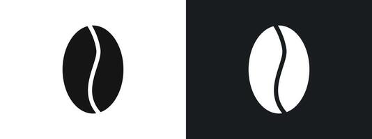 Coffee beans icon linear graphics set in black vector