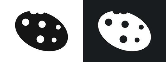 Cookie icon linear graphics set in black vector