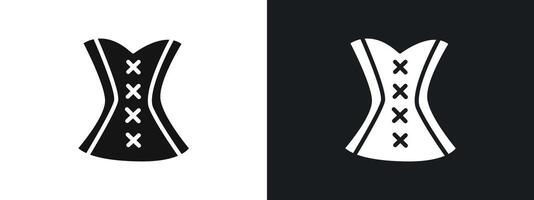Corset icon linear graphics set in black vector