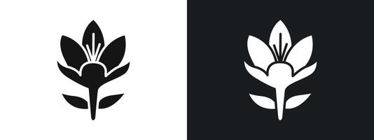 Crocus Icon linear graphics set in black vector
