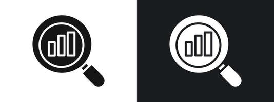 data analysis icon linear graphics set in black vector
