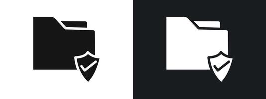data protection icon linear graphics set in black vector