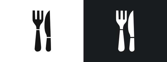 Cutlery icon linear graphics set in black vector
