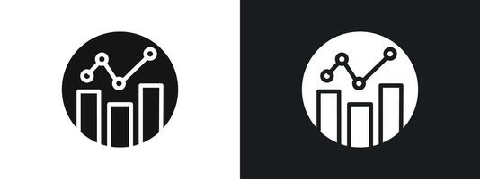 Data visualisation icon linear graphics set in black vector