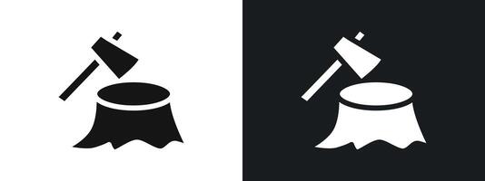 Deforestation icon linear graphics set in black vector