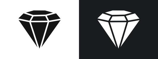 diamond icon linear graphics set in black vector