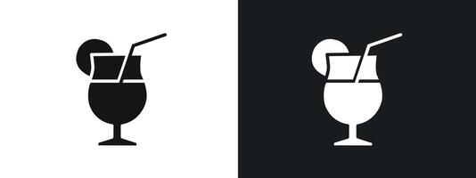 Diet drink icon linear graphics set in black vector
