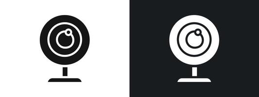 Digital Webcam Icon linear graphics set in black vector