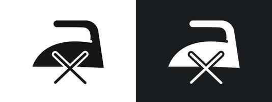 Do not iron icon linear graphics set in black vector