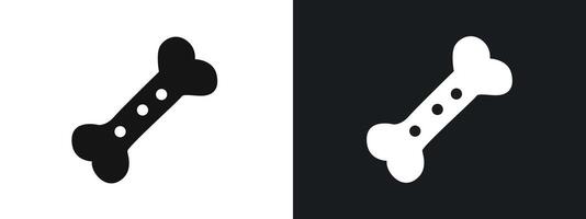 Dog Bone Icon linear graphics set in black vector